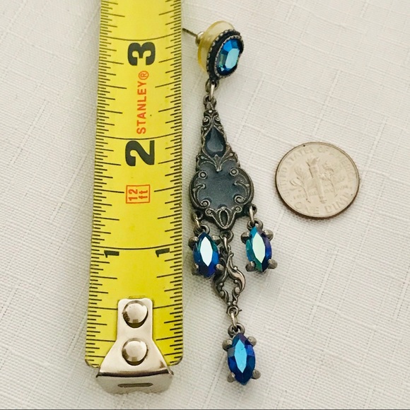 Earrings~Iridescent Blue Long / Host Pick - Picture 10 of 16